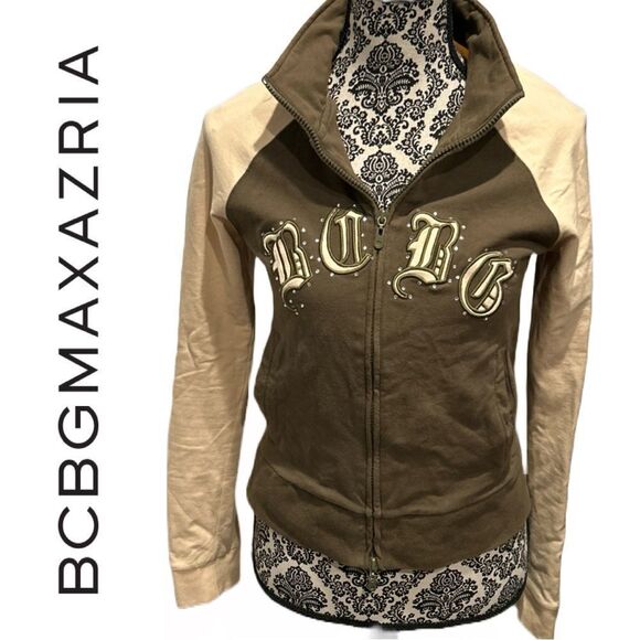 BCBG Maxazria VINTAGE 90’s Zip‎ Front Blinged Sweatshirt - Picture 1 of 3